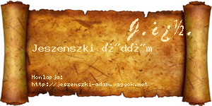 Jeszenszki Ádám névjegykártya